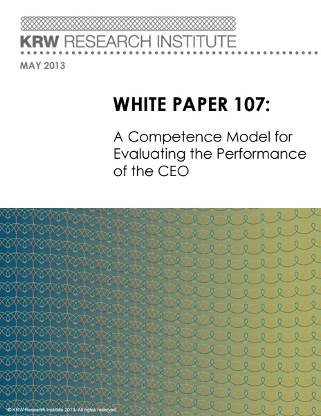 White Paper 107:: A competence model for evaluation the performance of the CEO