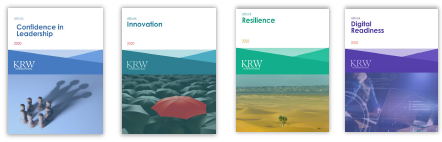 A graphic showing four covers for the Accelerator Leadership Series